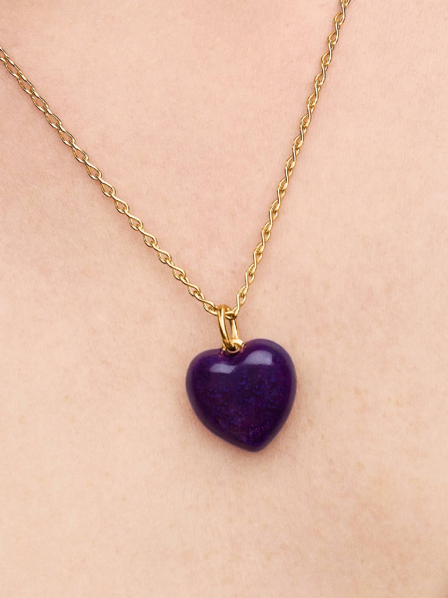Mor Dolgun Kalp Sallantılı Charm
