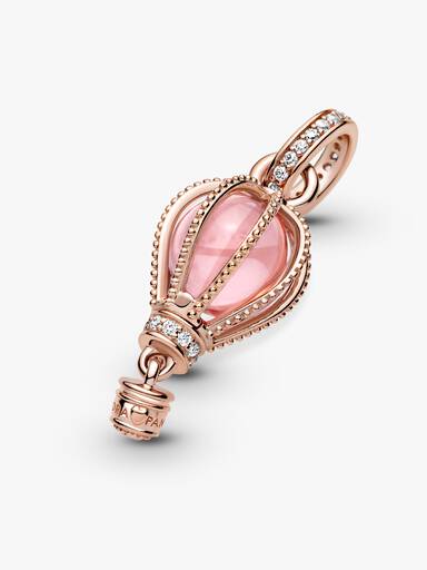Parıltılı Pembe Sıcak Hava Balonu Sallantılı Charm