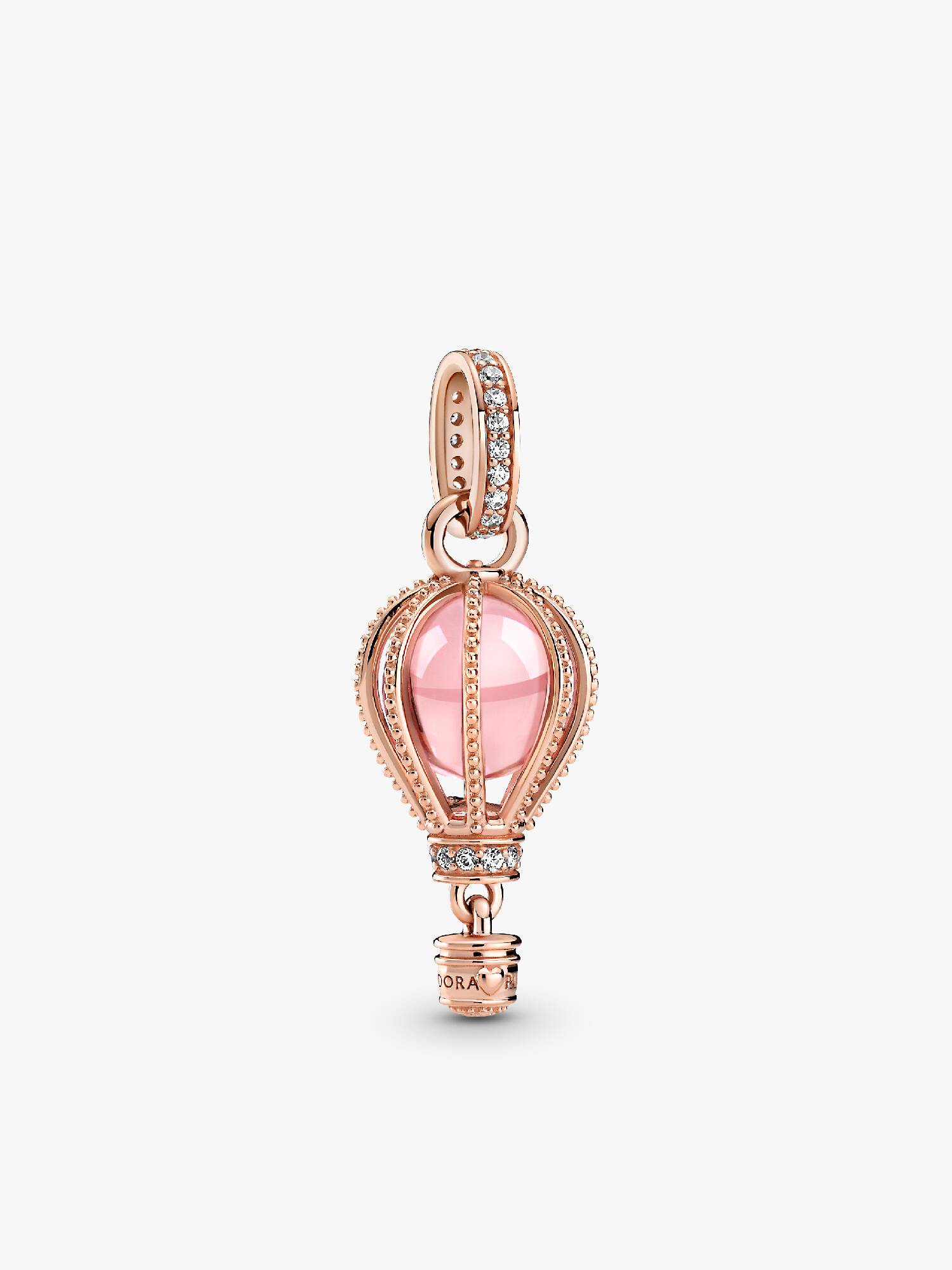 Parıltılı Pembe Sıcak Hava Balonu Sallantılı Charm