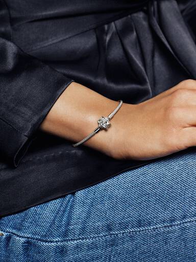 Pandora Moments Parlak Kar Tanesi Örgü Bileklik