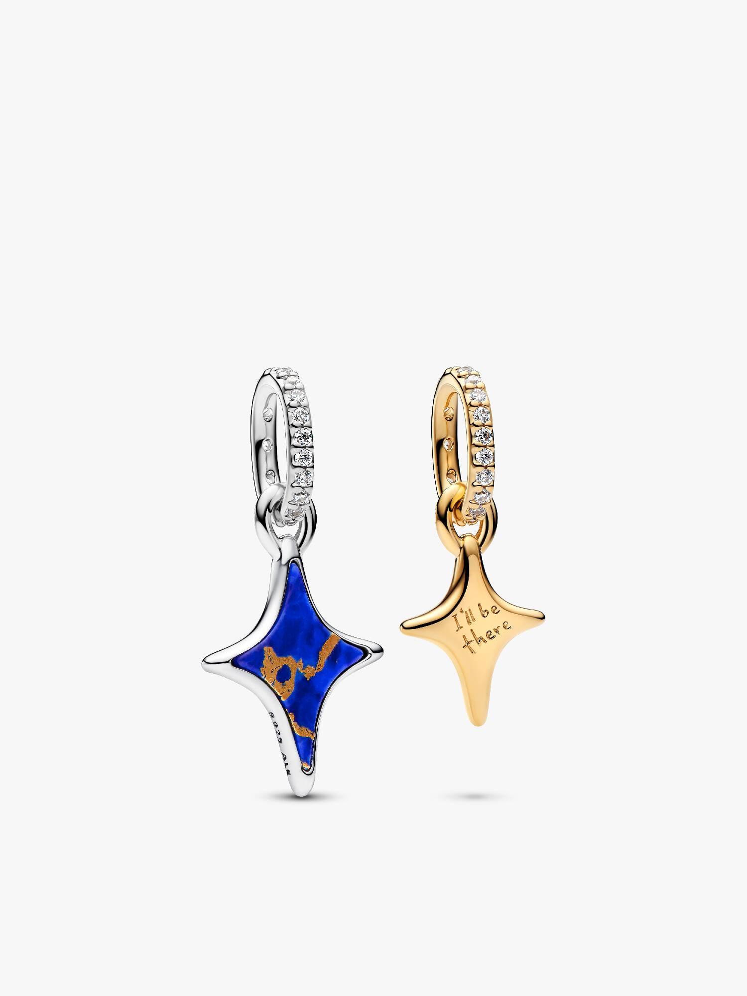 Ayrılabilir Yıldızlar Çift Sallantılı Charm 