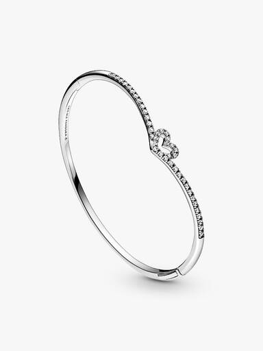 Işıltılı Dilek Kalp Bangle Bileklik