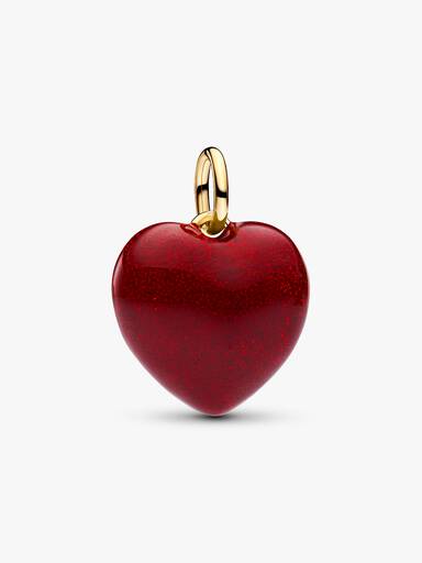Kırmızı Dolgun Kalp Sallantılı Charm
