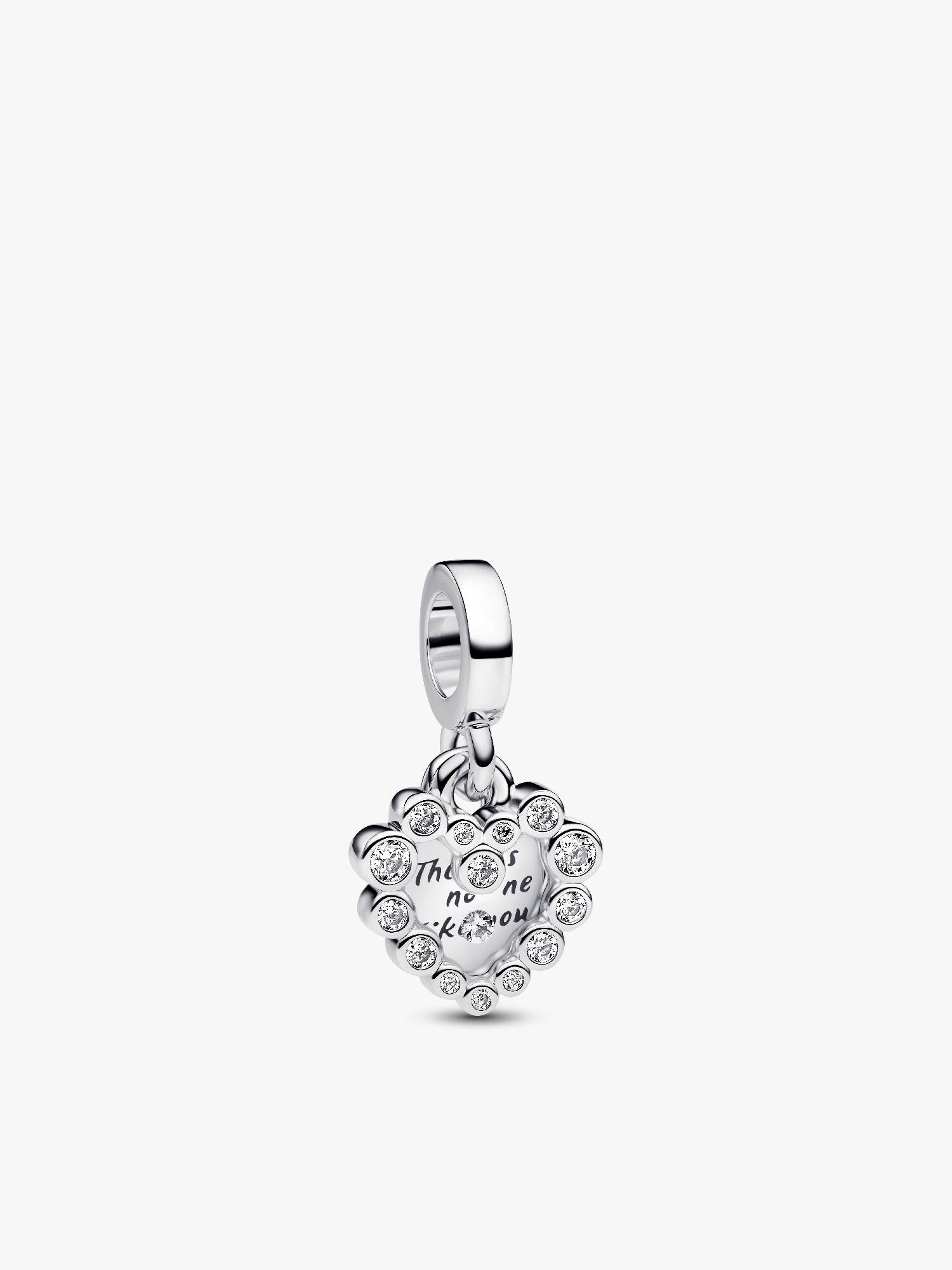 Işıltılı Kalp Çift Sallantılı Charm