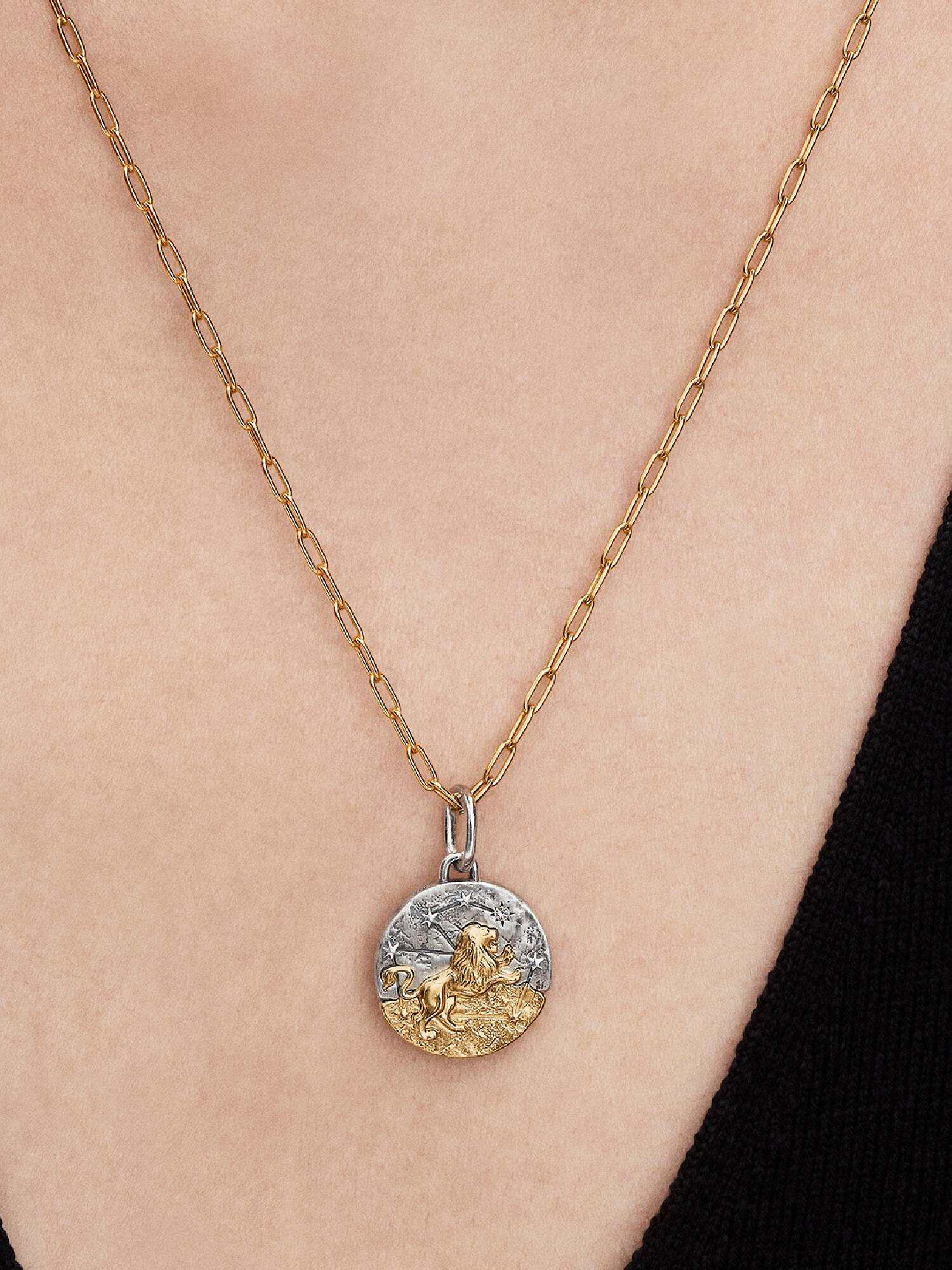 Aslan Burcu Madalyon Charm