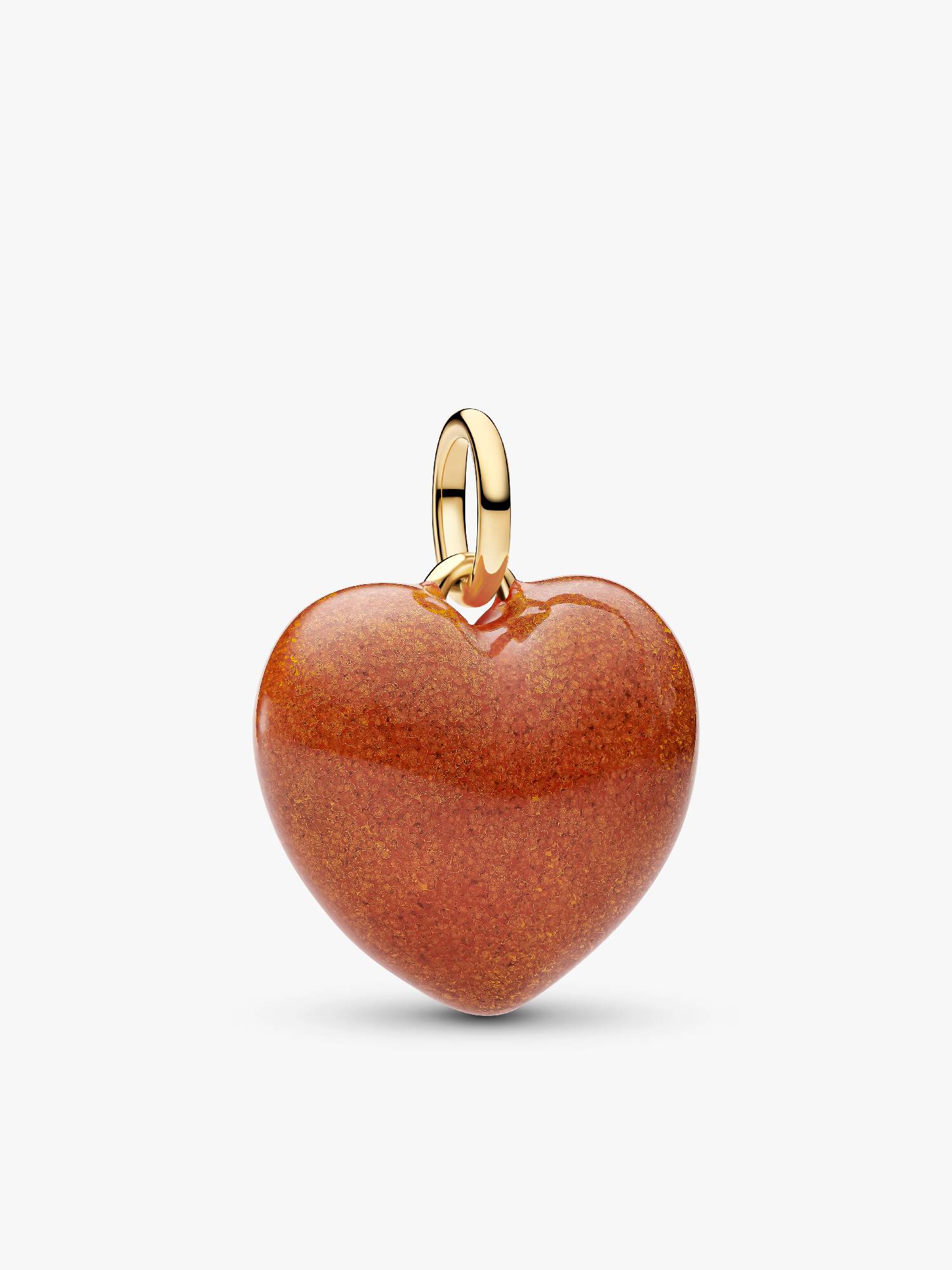 Turuncu Dolgun Kalp Sallantılı Charm