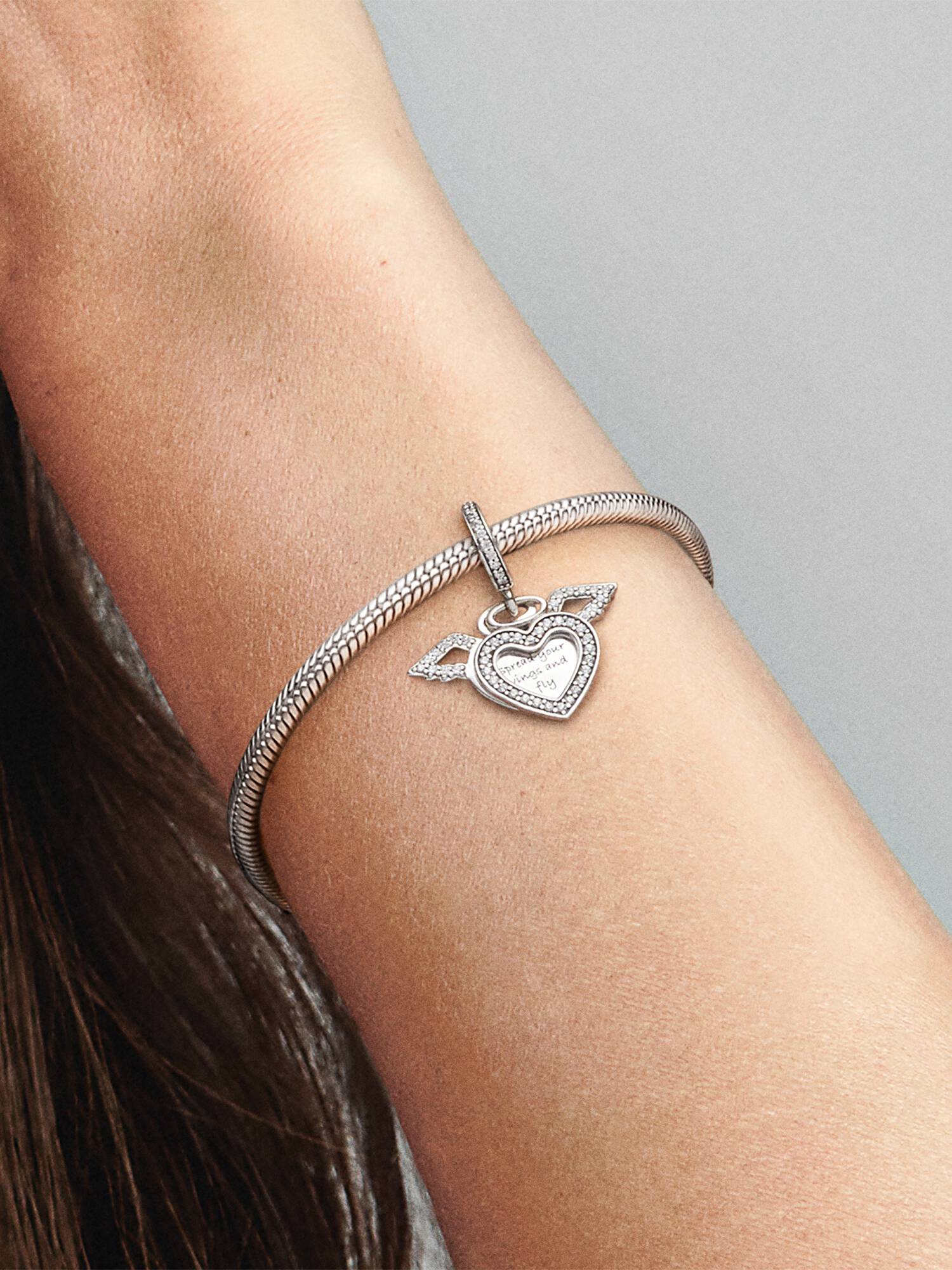 Kalp ve Melek Kanatlı Sallantılı Charm