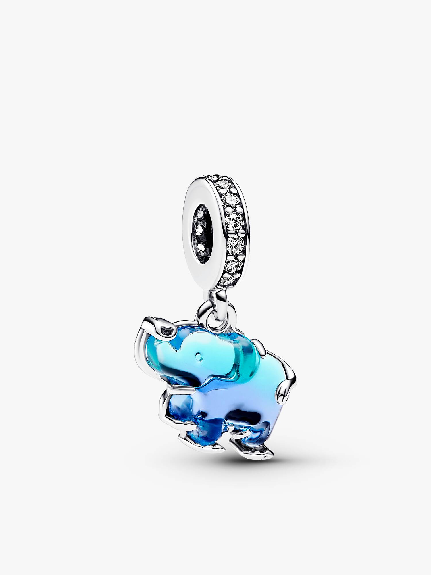 Mavi Murano Camı Fil Sallantılı Charm