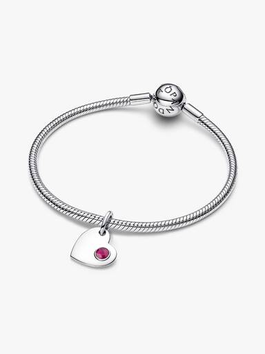 Temmuz İşleme Yapılabilir Kalp Parlak Kırmızı Taşlı Sallantılı Charm