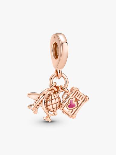 Uçak, Küre ve Valiz Üçlü Sallantılı Charm