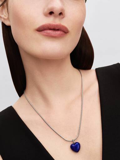 Mavi Dolgun Kalp Sallantılı Charm
