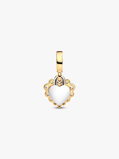 Işıltılı Kalp Çift Sallantılı Charm