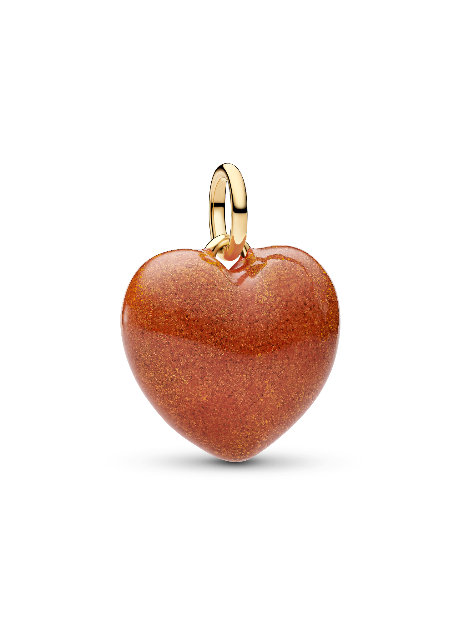 Turuncu Dolgun Kalp Sallantılı Charm