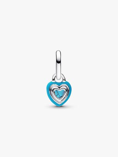 Turkuaz Renkli Kalp Mini Sallantılı Charm