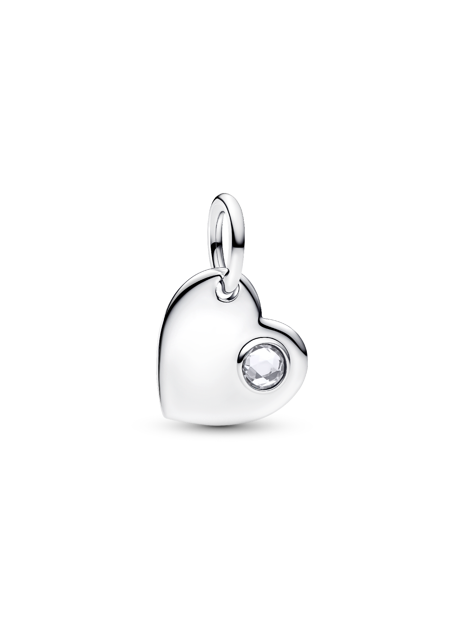 Nisan İşleme Yapılabilir Kalp Şeffaf Taşlı Sallantılı Charm