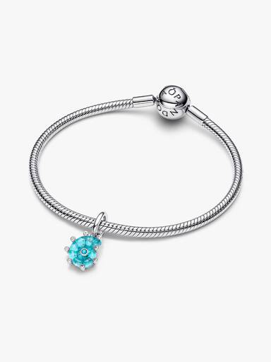 Mavi Murano Camı Deniz Salyangozu Sallantılı Charm