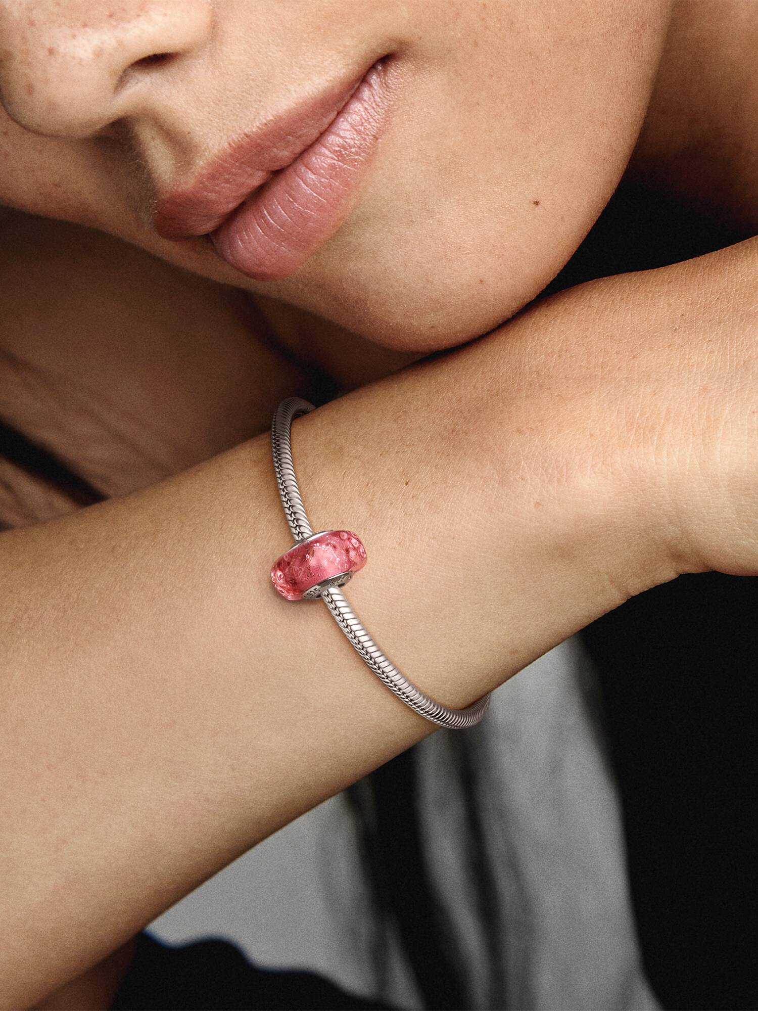 Fantastik Pembe Murano Charm