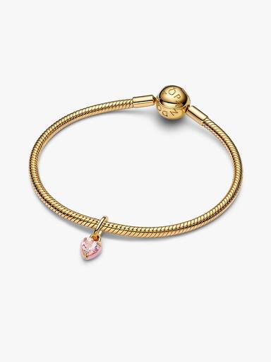 Pembe Çakra Kalp Mini Sallantılı Charm