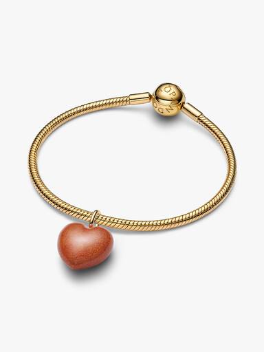 Turuncu Dolgun Kalp Sallantılı Charm