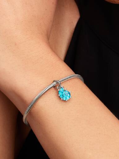 Mavi Murano Camı Deniz Salyangozu Sallantılı Charm