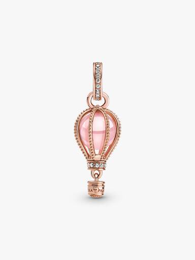 Parıltılı Pembe Sıcak Hava Balonu Sallantılı Charm