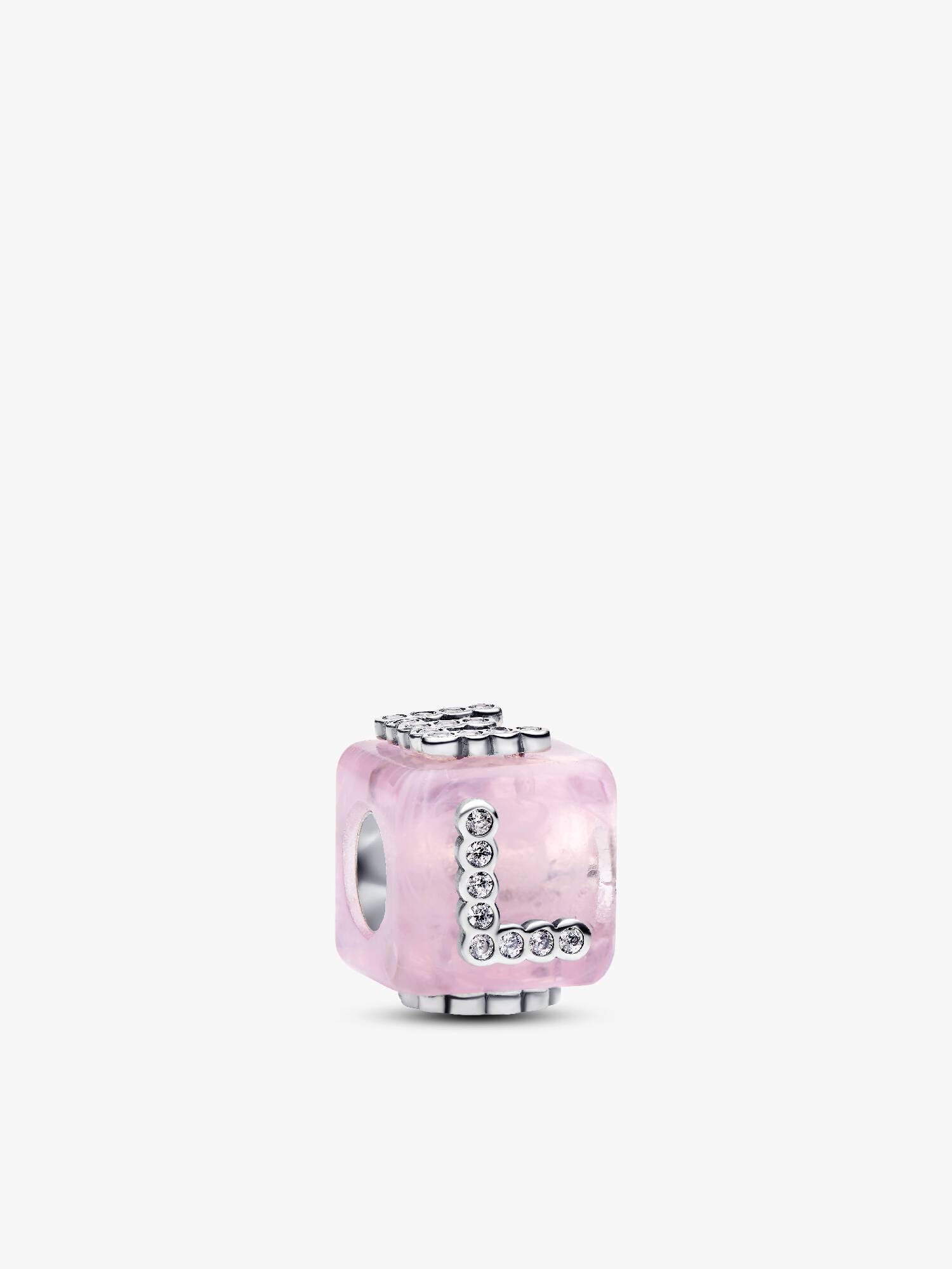 Pembe Murano Camı Sevgi Küpü Charm