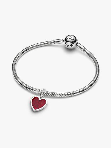 İşlenebilir Kırmızı Kalp Sallantılı Charm