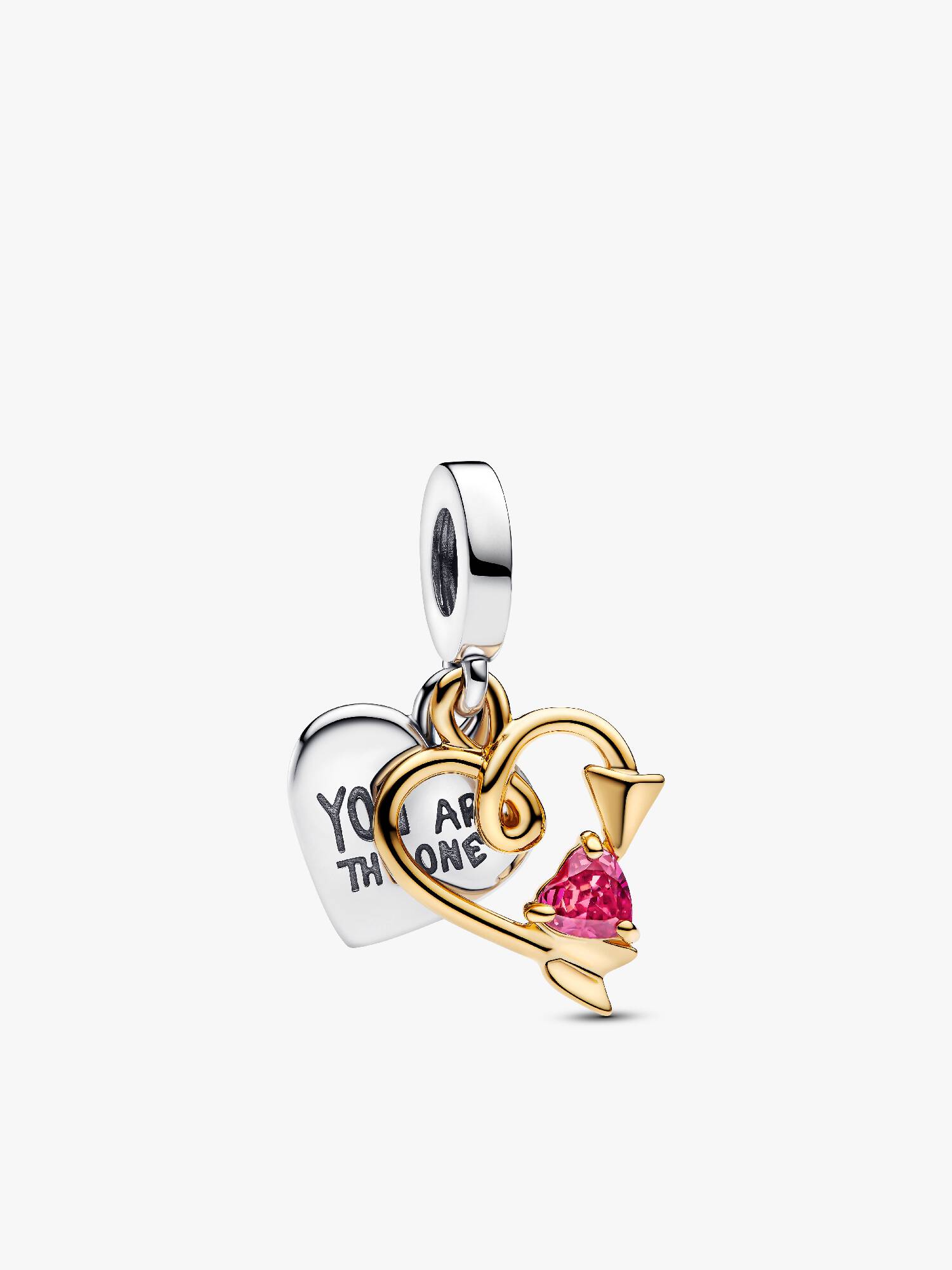 İşleme Yapılabilir Kalp ve Ok Çift Sallantılı Charm