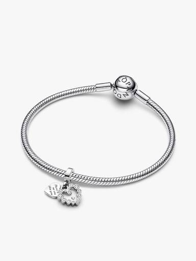 Işıltılı Kalp Çift Sallantılı Charm