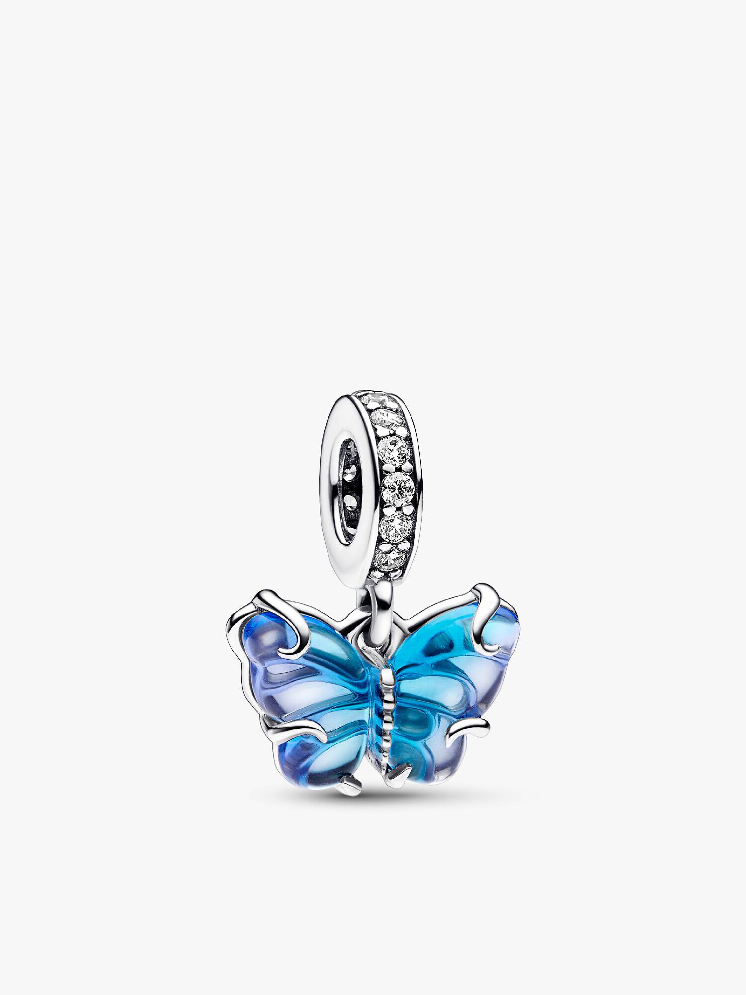 Mavi Murano Cam Kelebek Sallantılı Charm