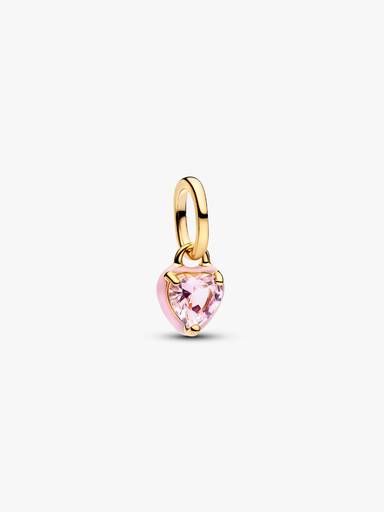 Pembe Çakra Kalp Mini Sallantılı Charm