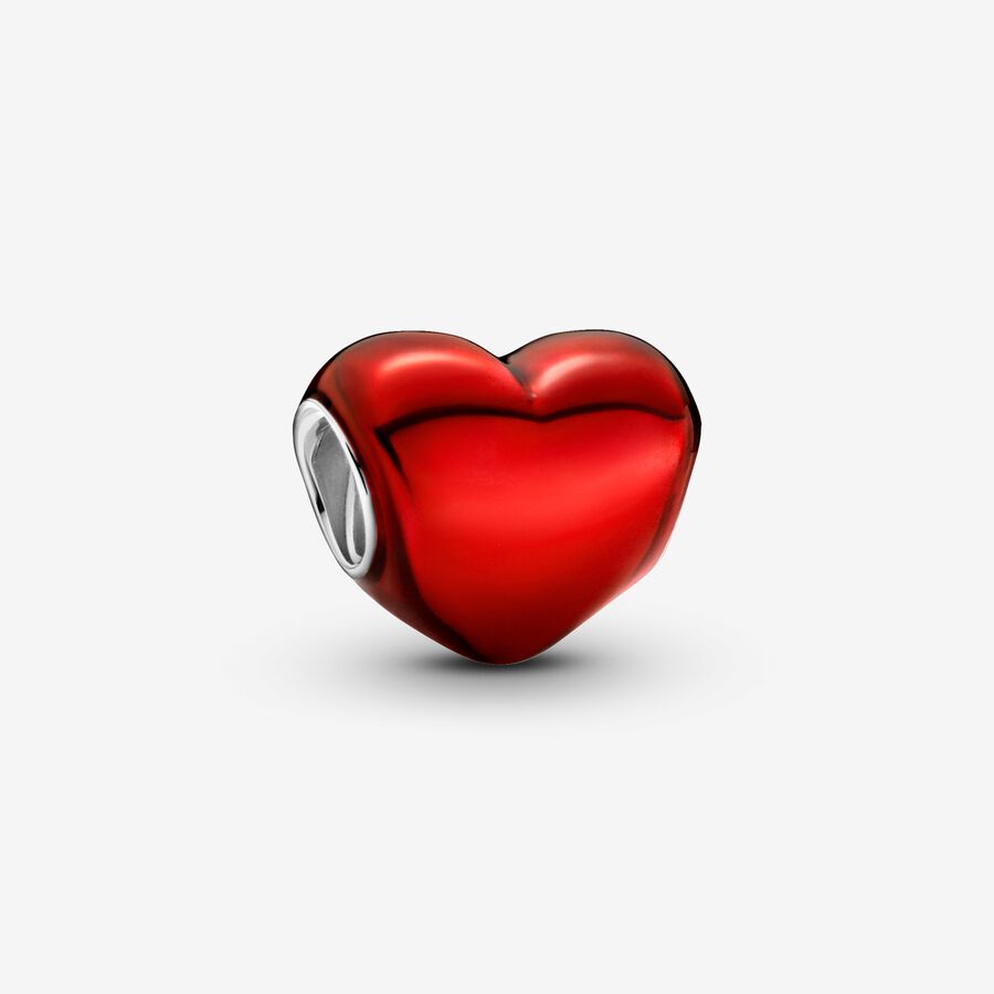 Metalik Kırmızı Kalp Charm image number 0
