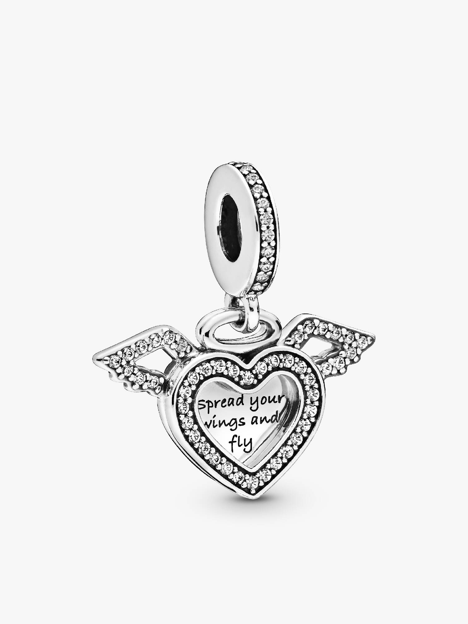 Kalp ve Melek Kanatlı Sallantılı Charm