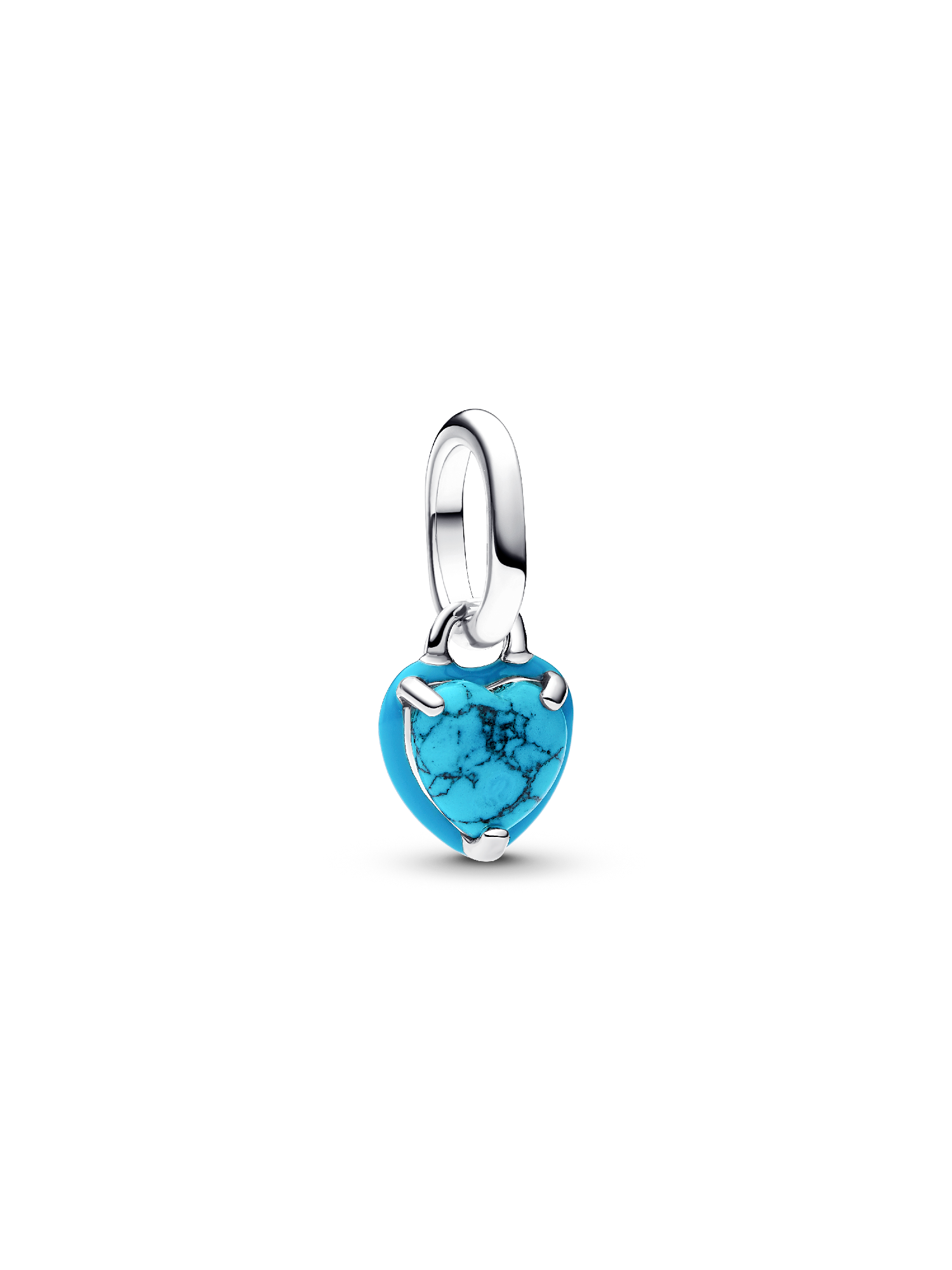 Turkuaz Renkli Kalp Mini Sallantılı Charm