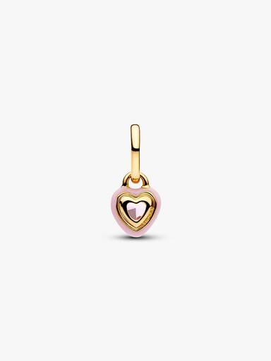 Pembe Çakra Kalp Mini Sallantılı Charm