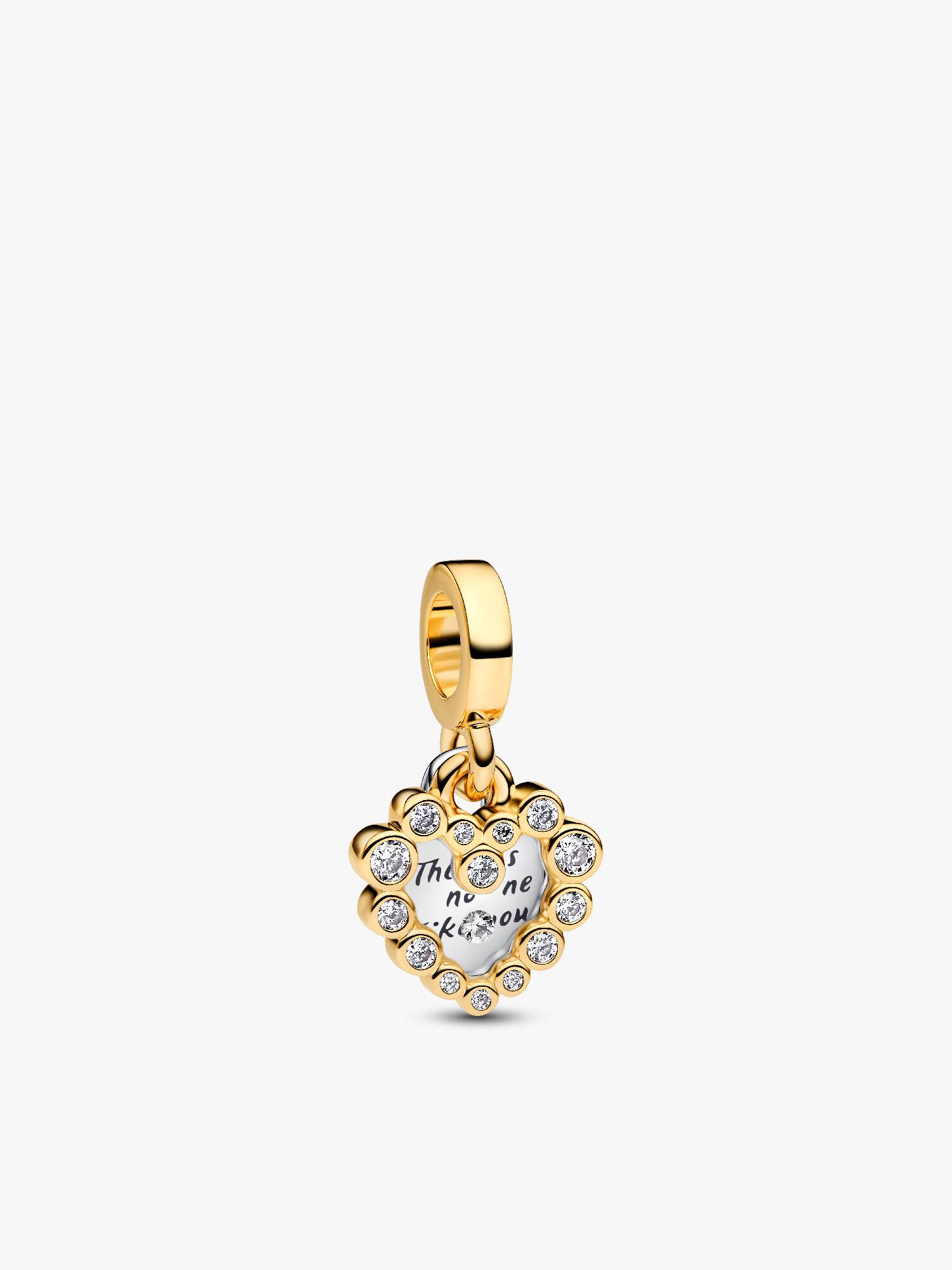 Işıltılı Kalp Çift Sallantılı Charm