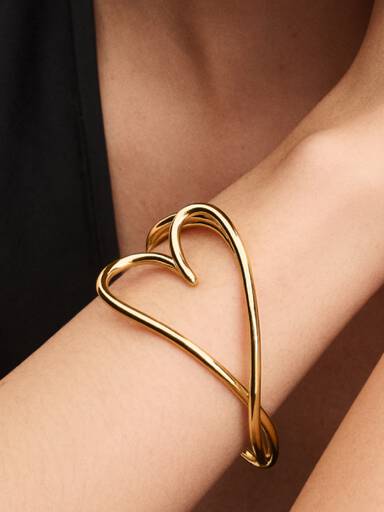 Doğal Şekilli Kalp Bangle Bileklik