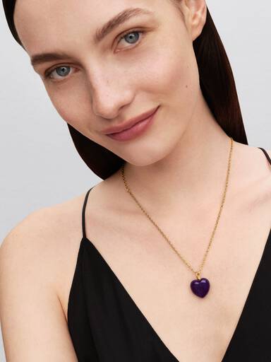 Mor Dolgun Kalp Sallantılı Charm