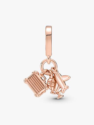Uçak, Küre ve Valiz Üçlü Sallantılı Charm