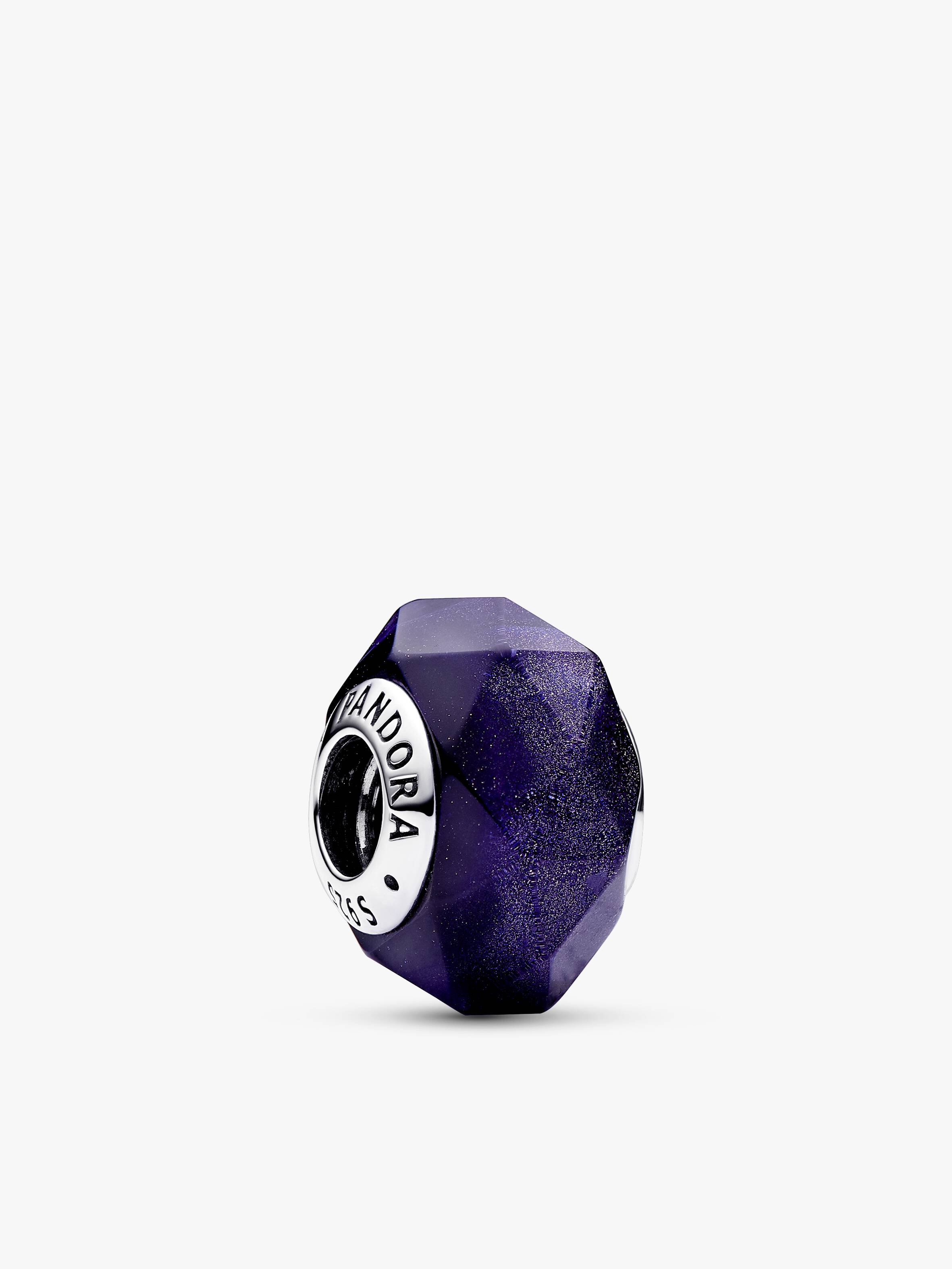 Kesme Yüzeyli Mavi Murano Cam Charm