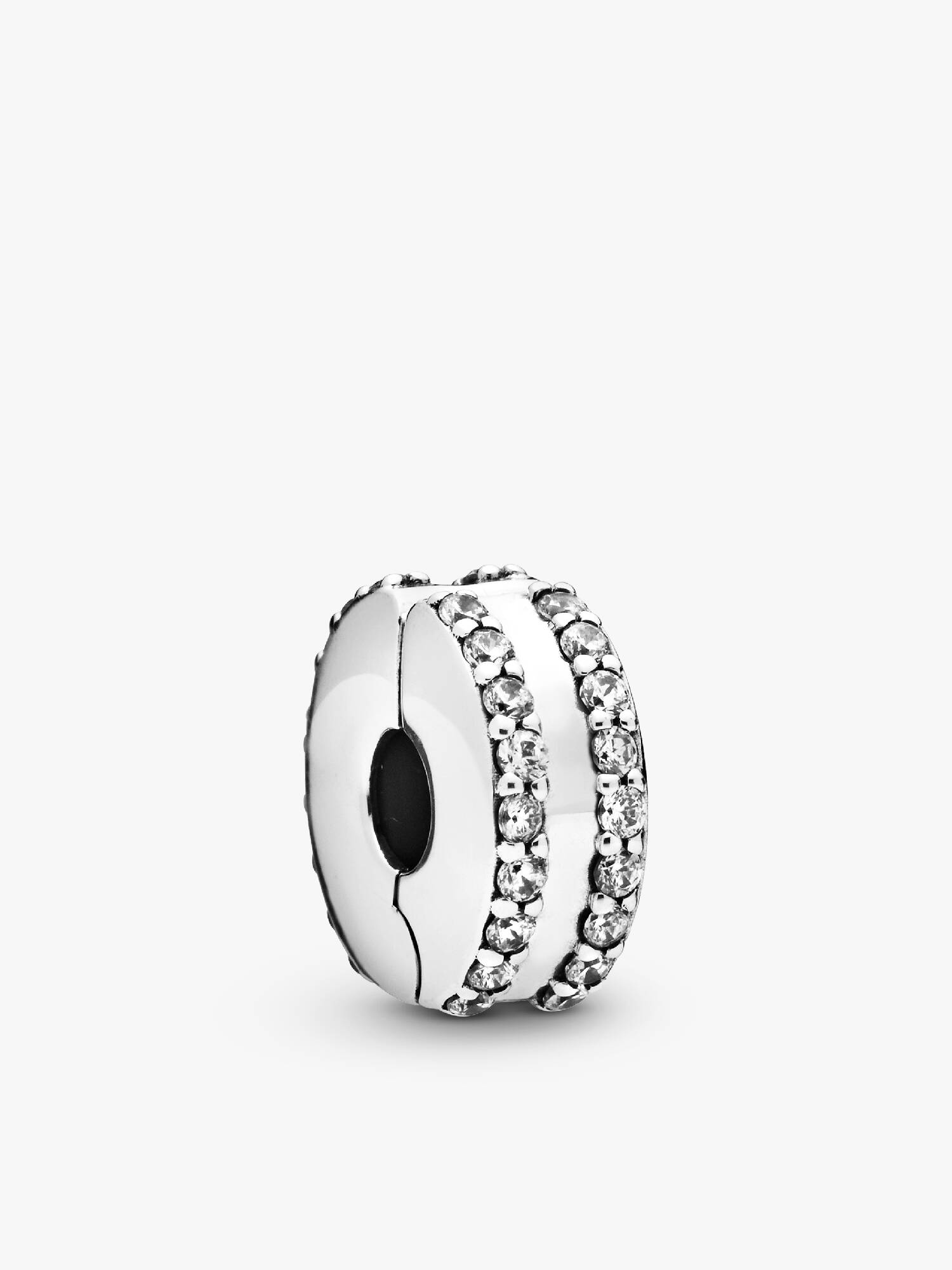 Çift Hatlı Pavé Klips Charm
