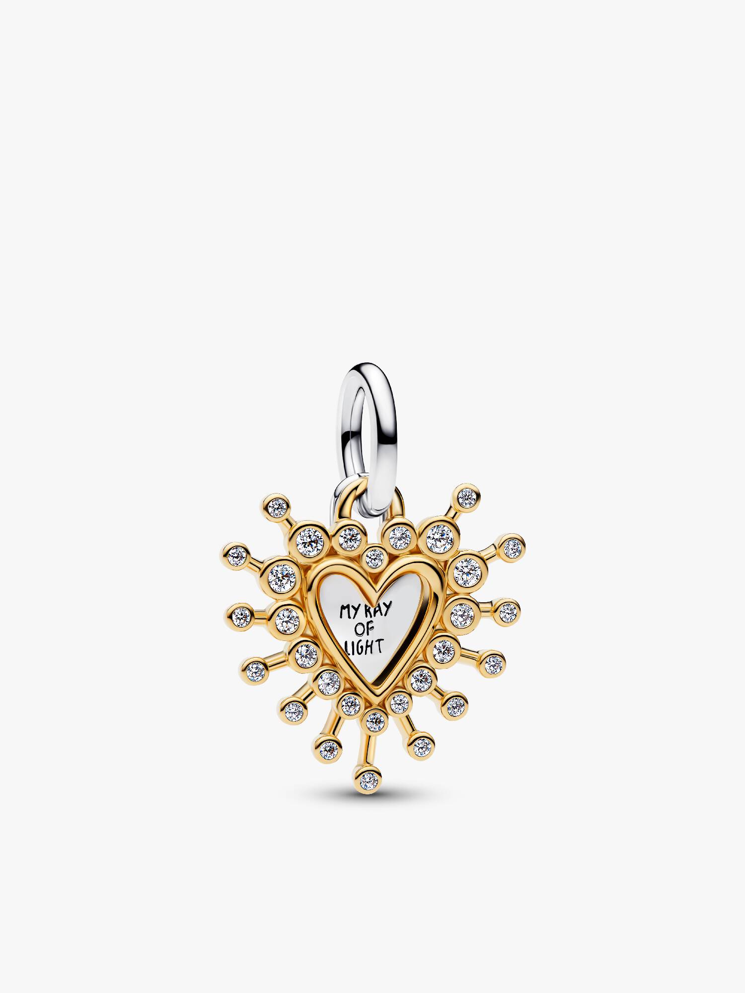 Parlak Kalp Çift Sallantılı Charm