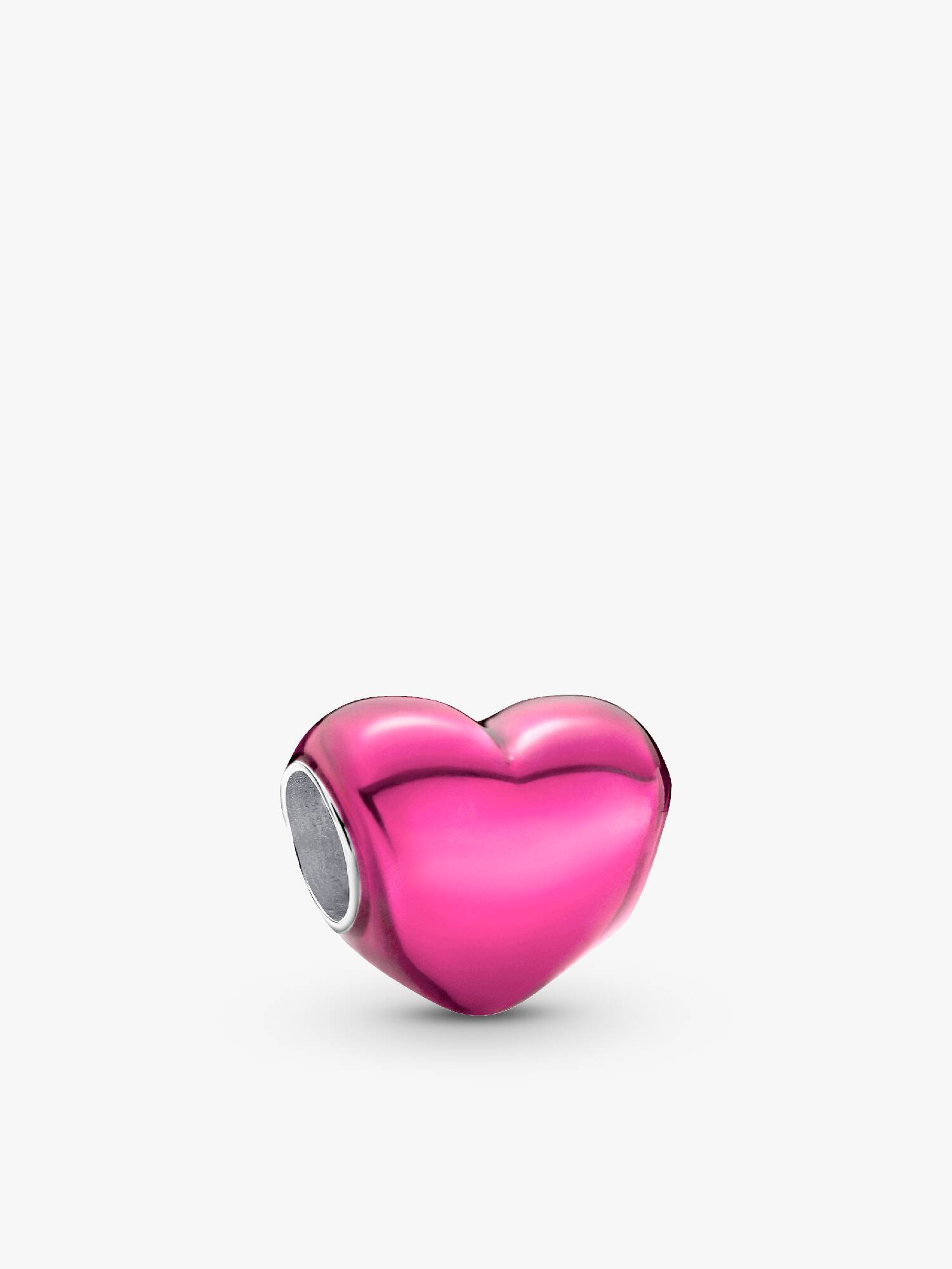 Metalik Pembe Kalp Charm