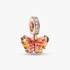 Pembe ve Sarı Murano Camı Kelebek Sallantılı Charm Pembe ve Sarı Murano Camı Kelebek Sallantılı Charm