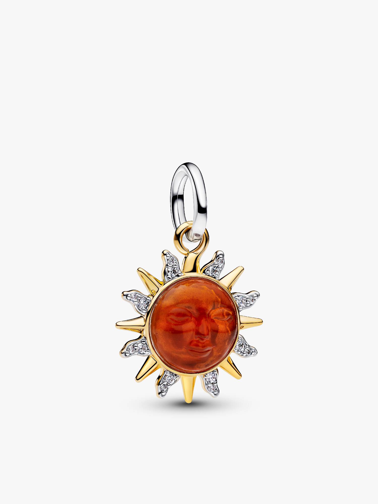 Kıvrımlı Güneş İki Renkli Sallantılı Charm